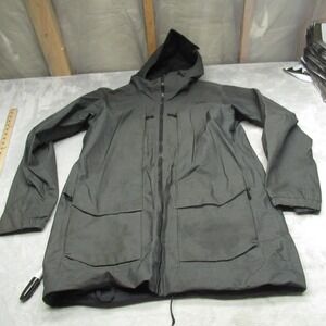 North Face Jacket Mens Medium Black Polka Dot Long Coat Parka Winter Rain Wind